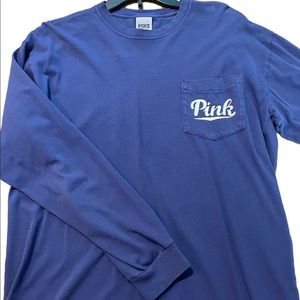 PINK- Navy Long Sleeve Shirt